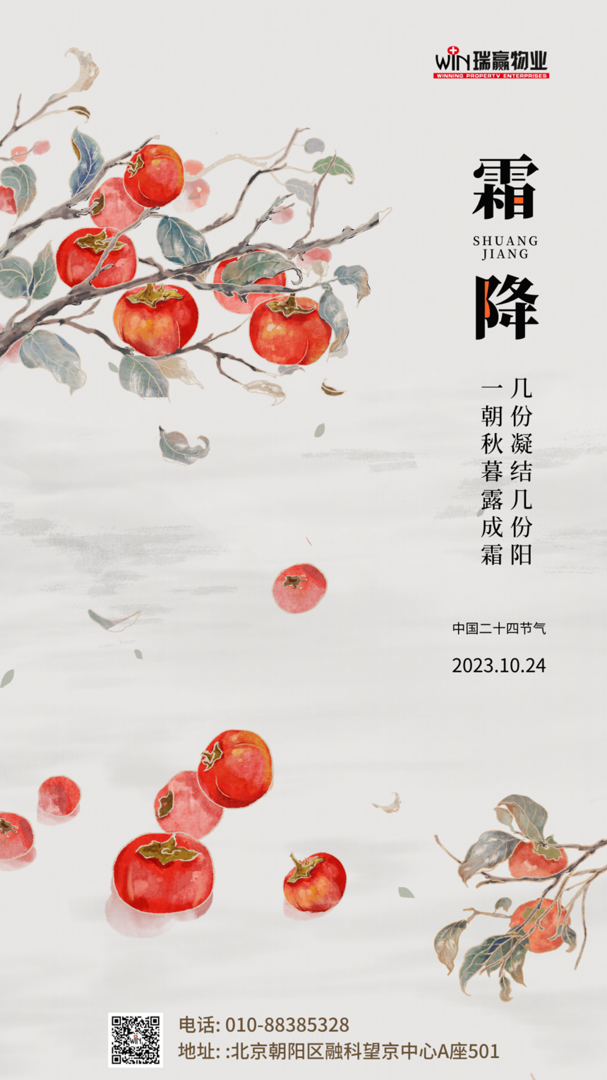 白色古风手绘插画霜降节气节日手机海报.png